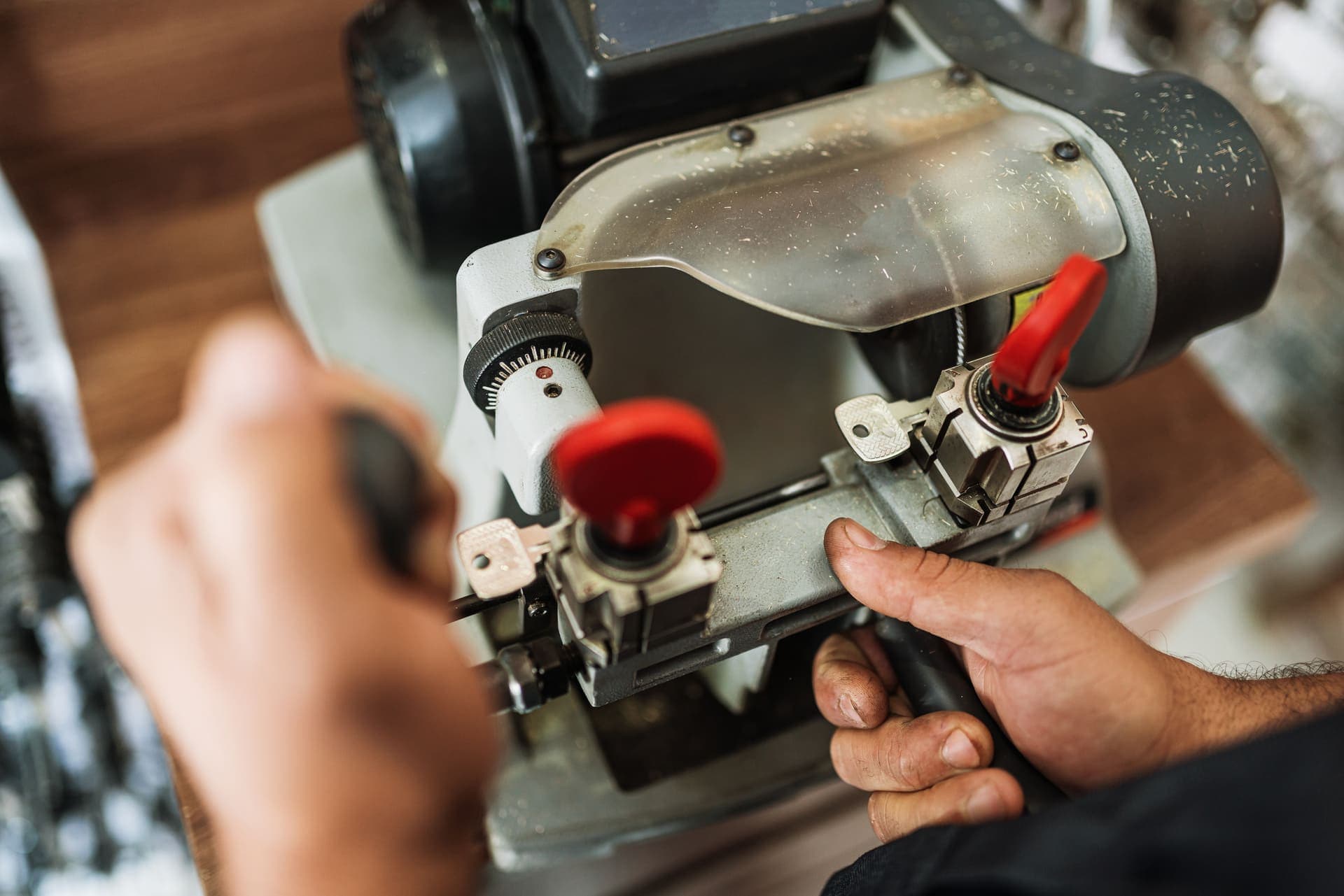 Oncall Locksmith technician working on a lock