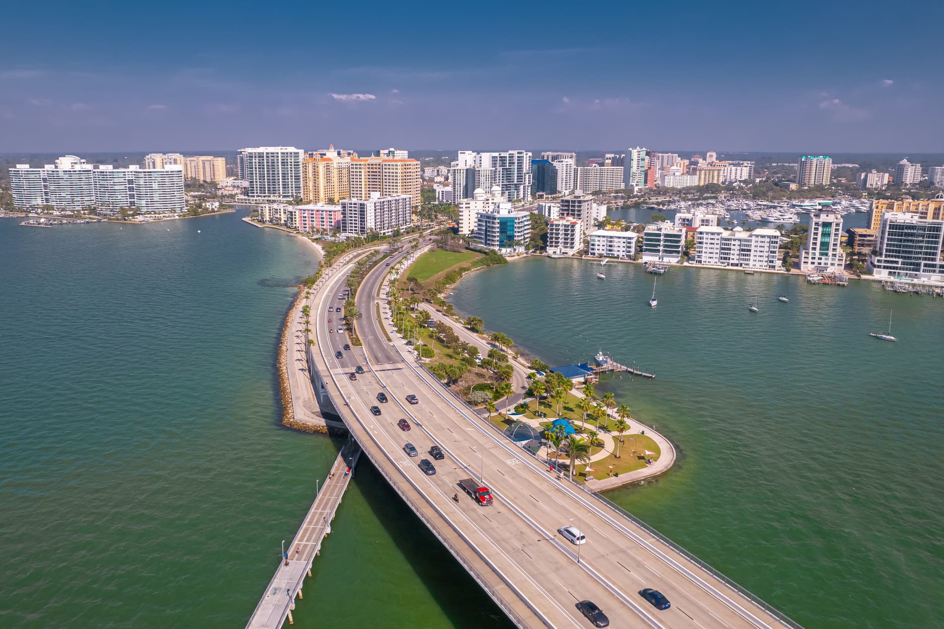 Sarasota bayfront and marina
