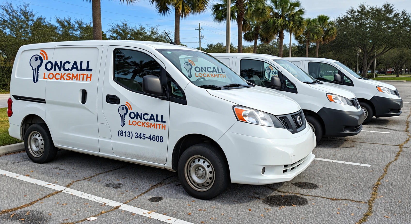 OnCall Locksmith vehicle branding illustration